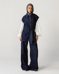 Dark Blue Sleeveless Denim Set