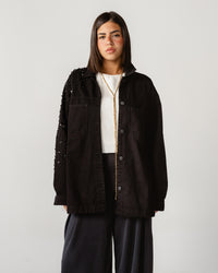 Crystal Noir Denim Jacket
