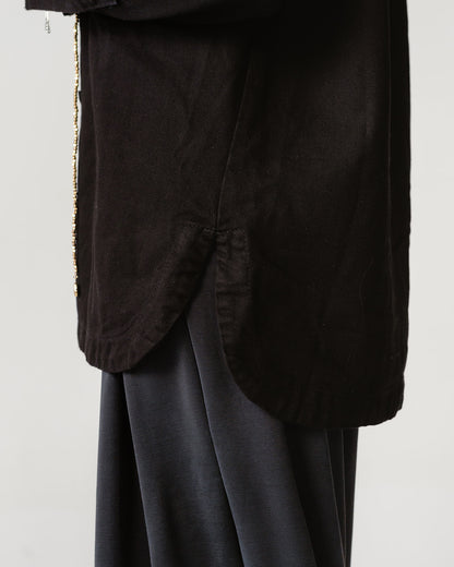 Black Pleated Wide-Leg Trousers