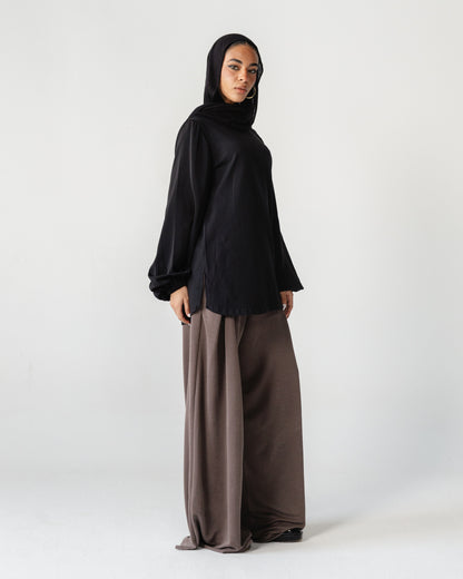 Pleated Wide-Leg Trousers