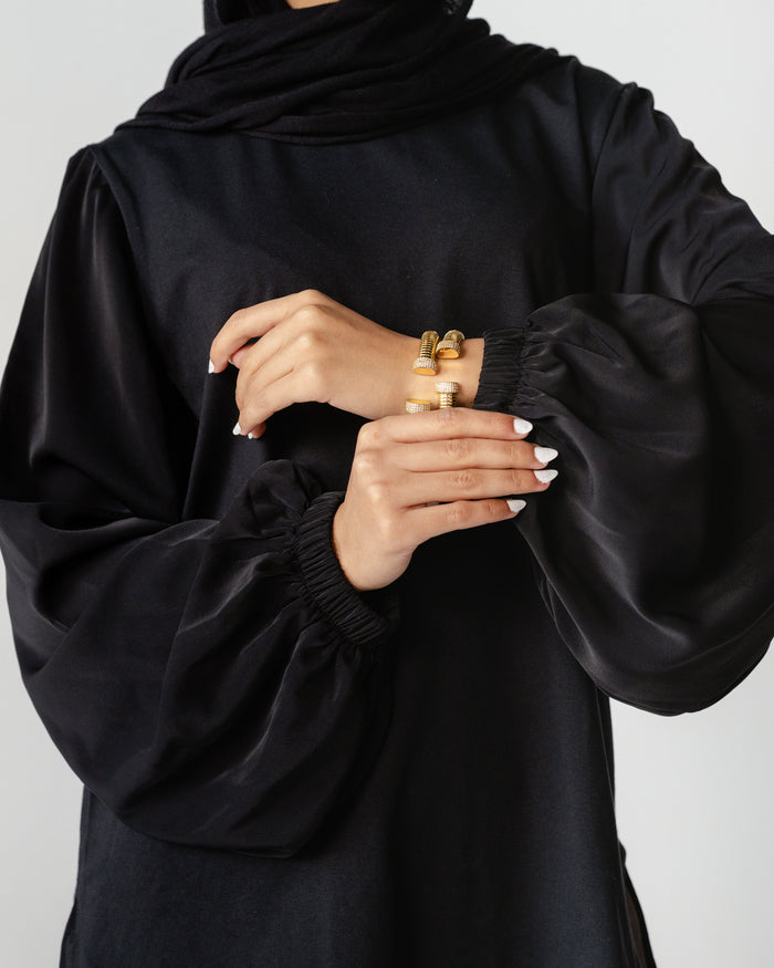 Black Puff Sleeve Top