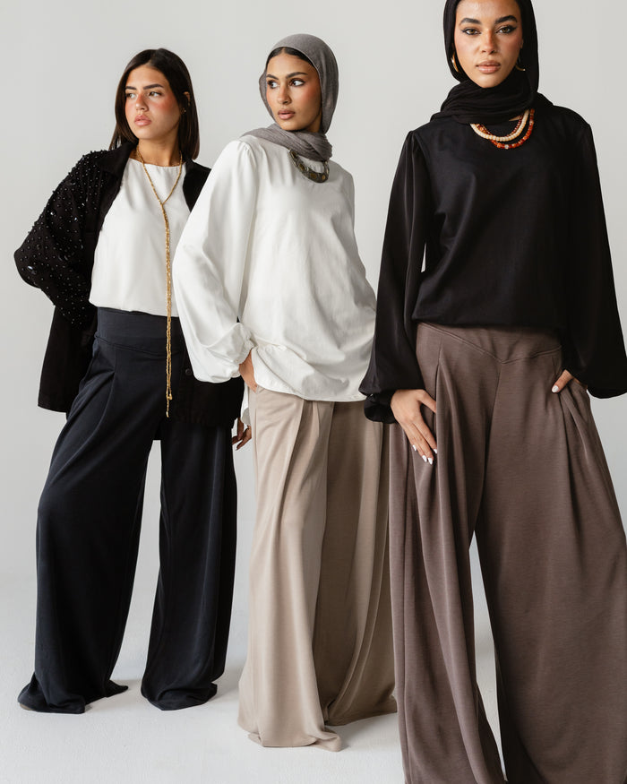 Pleated Wide-Leg Trousers