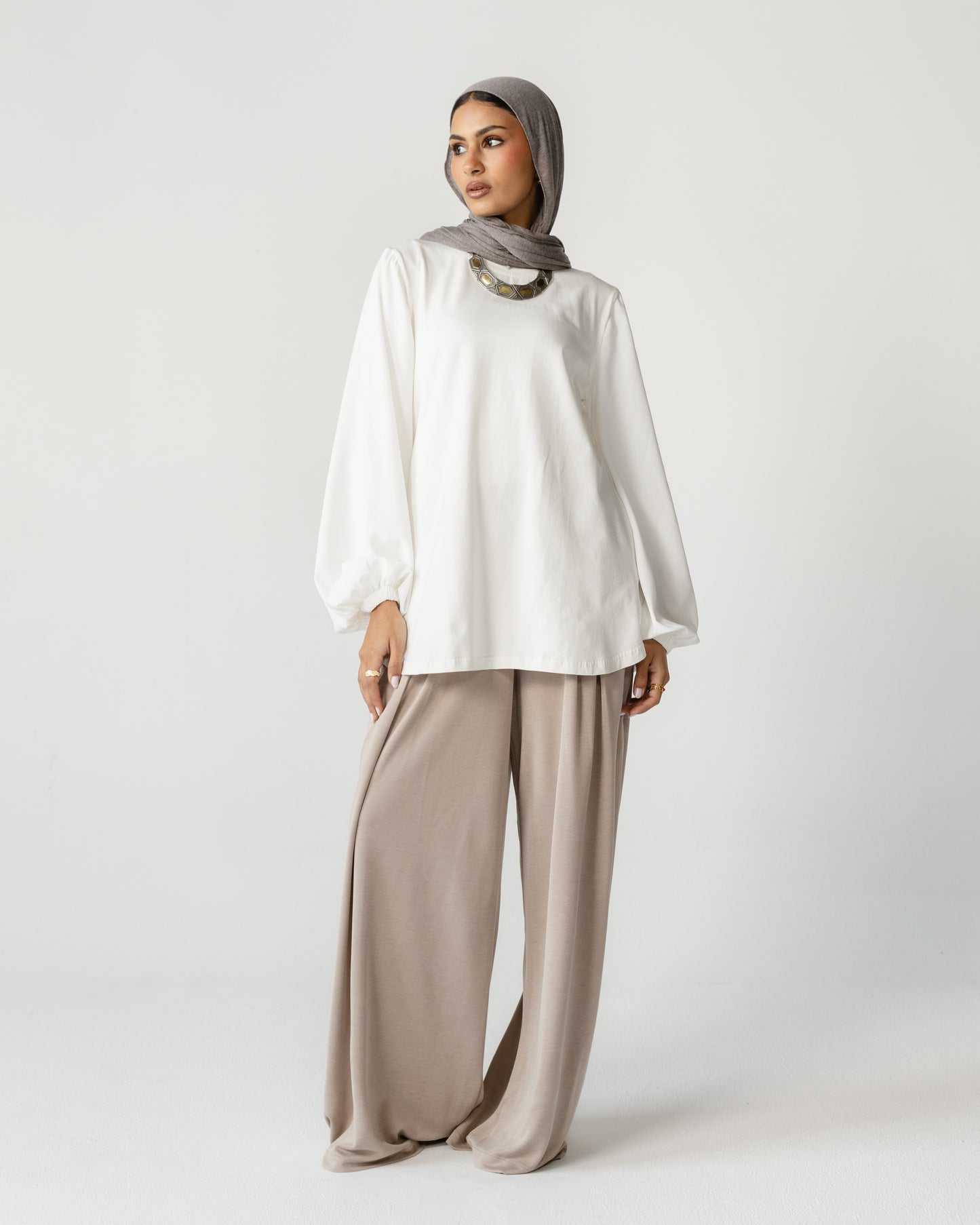 Pleated Wide-Leg Trousers