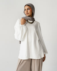Off White Puff Sleeve Top