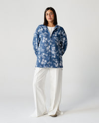 Blue Embroidered Denim Set