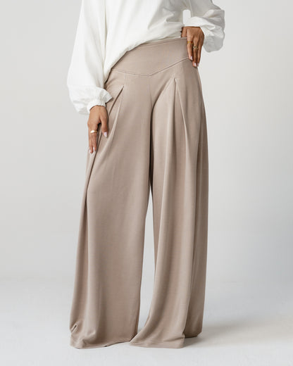 Pleated Wide-Leg Trousers