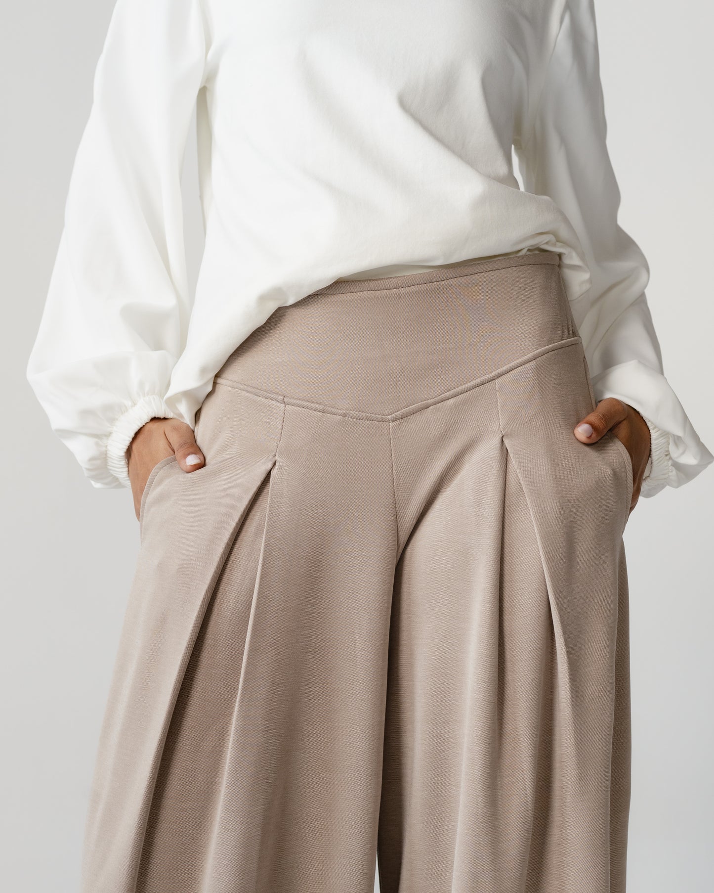 Pleated Wide-Leg Trousers