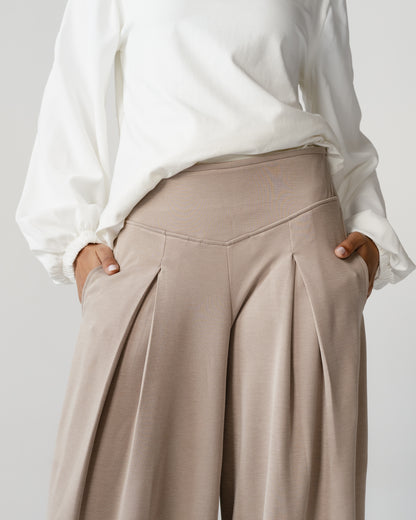 Pleated Wide-Leg Trousers