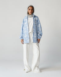 Sky Blue Embroidered Denim Set