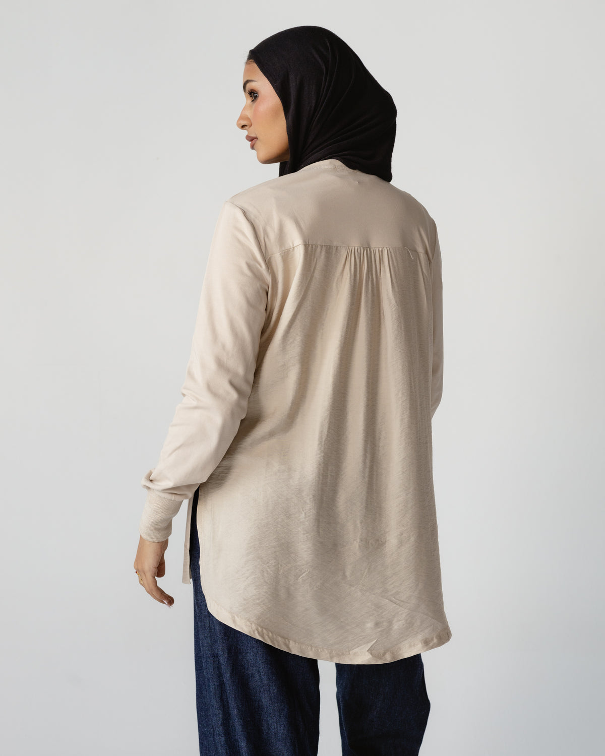 Beige Contrast Back Top