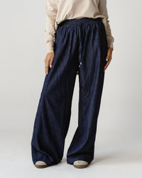 Navy Wide-Leg Pants