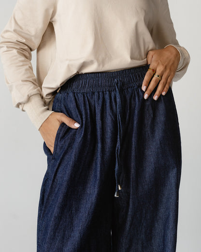 Dark Blue Breeze Wide Pants