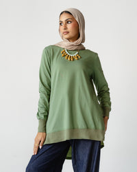 Olive Contrast Back Top