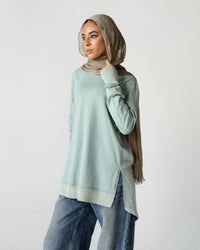 Teal Contrast Back Top