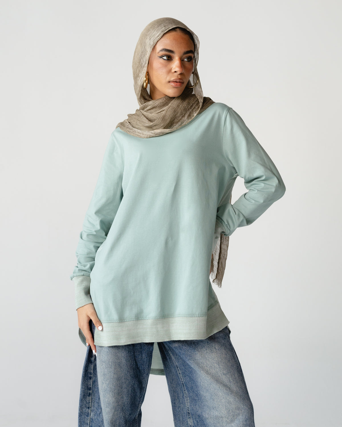 Teal Contrast Back Top