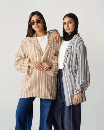 Striped Oversized Blazer