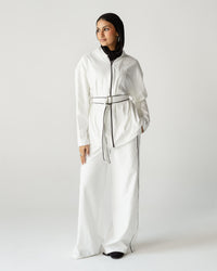 White Belted Zip Set