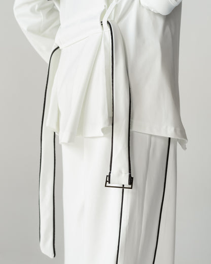 White Belted Zip Set