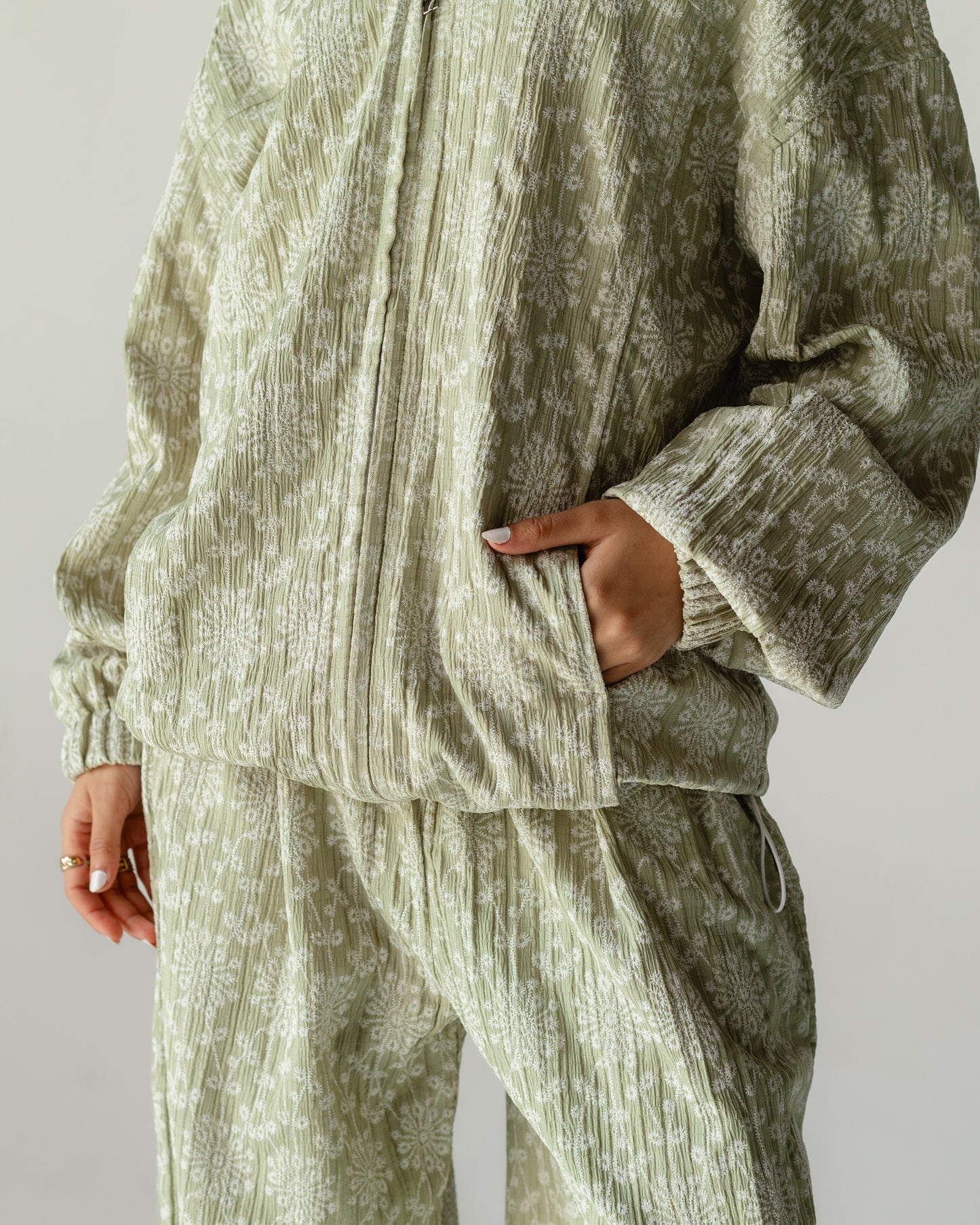 Sage Green Daisy Linen Set