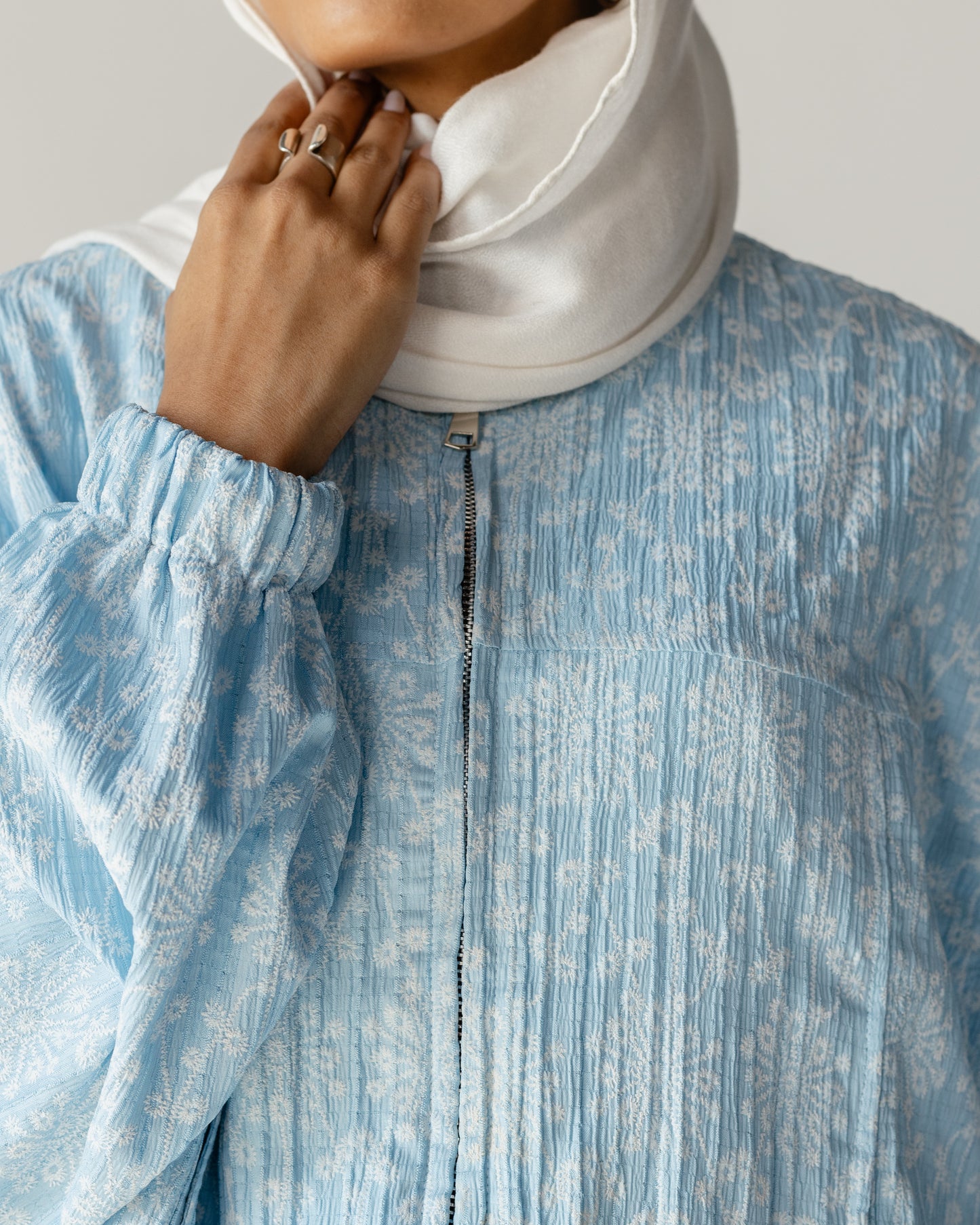 Sky Blue Daisy Linen Set