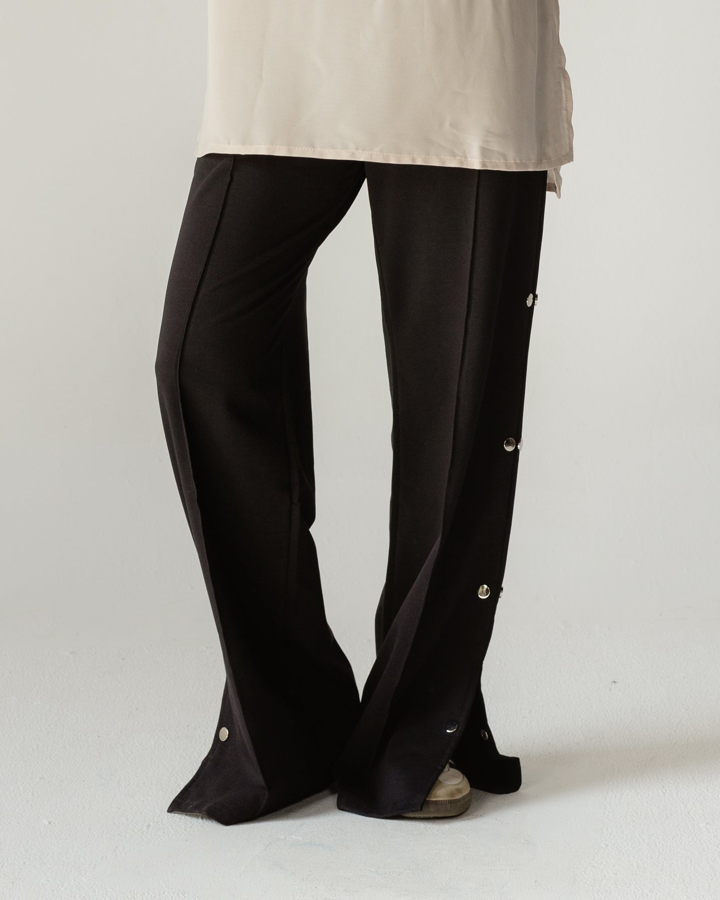 Side Button Wide Pants