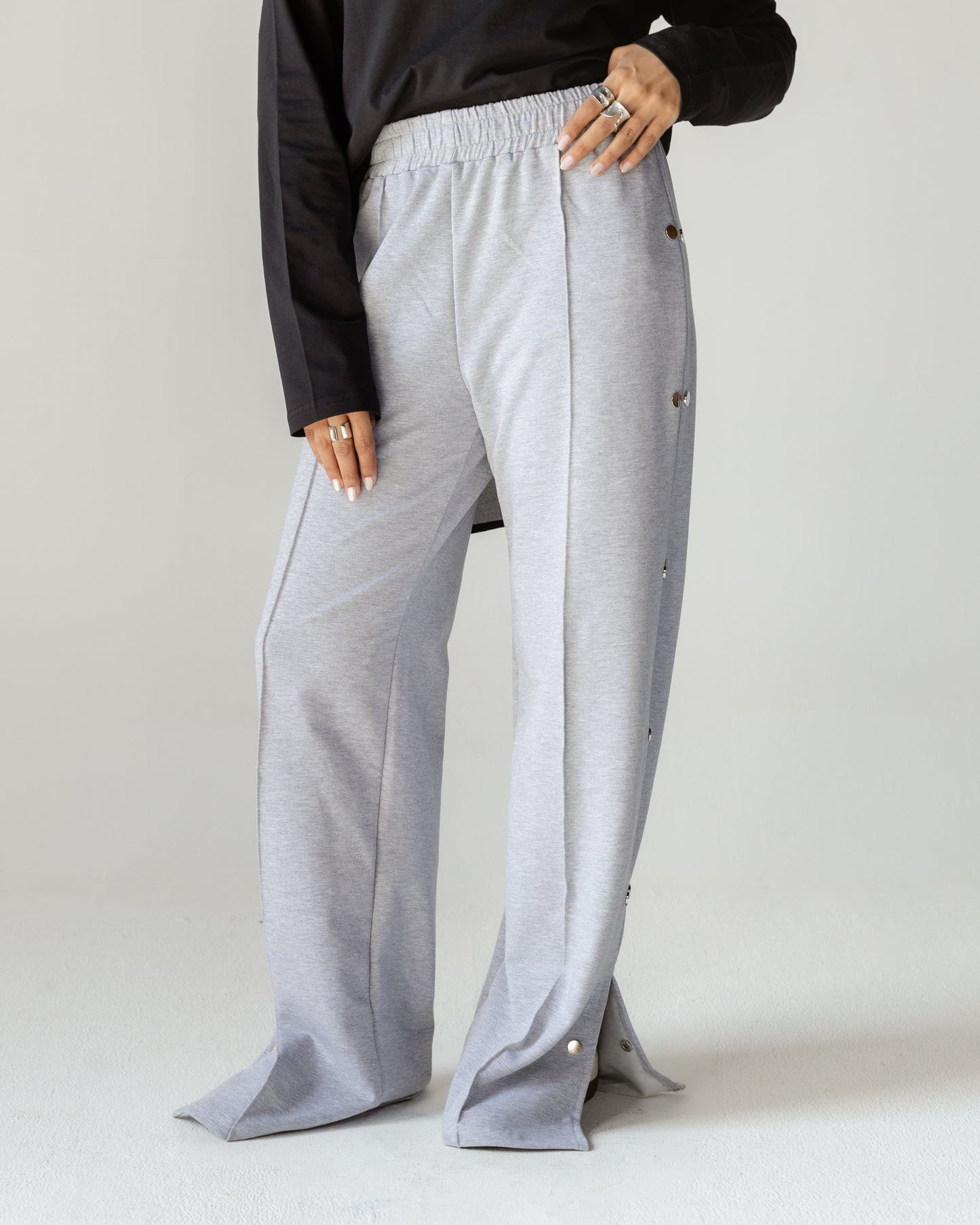 Side Button Wide Pants