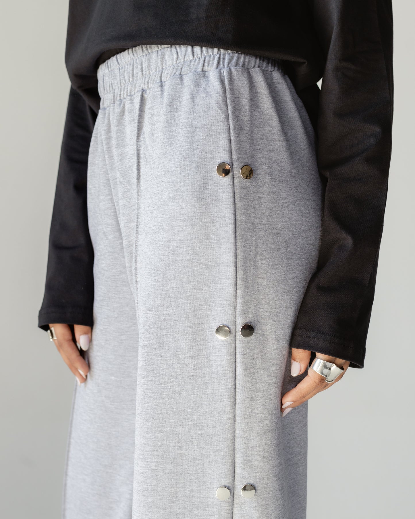 Side Button Wide Pants