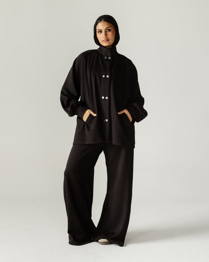 Black Relaxed Snap Set