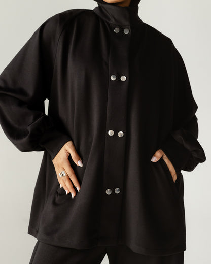 Black Relaxed Snap Set