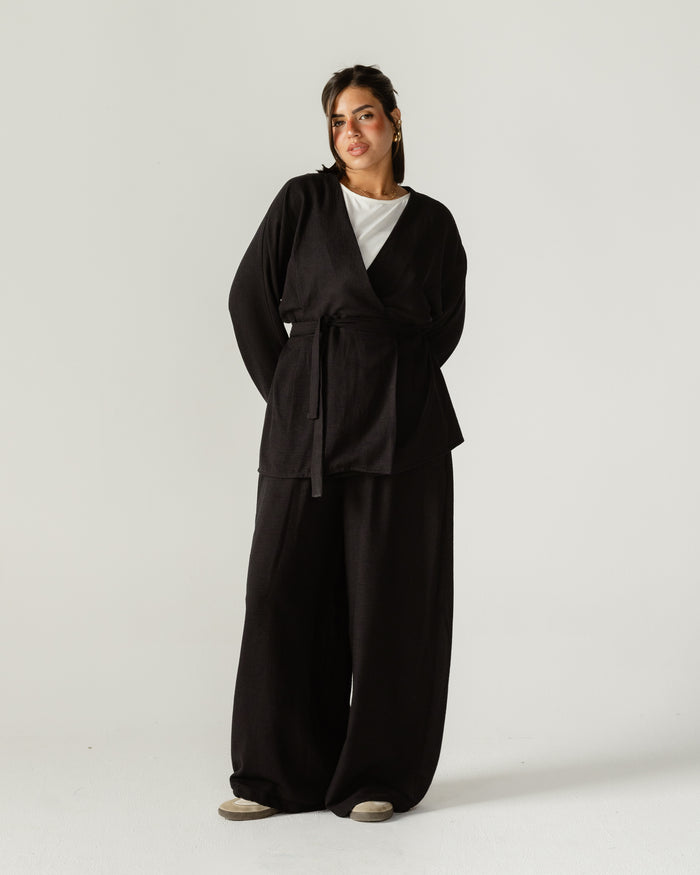 Black Wrap & Flow Set