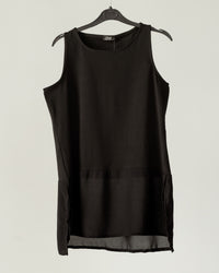 Black Half & Half Sleeveless Top