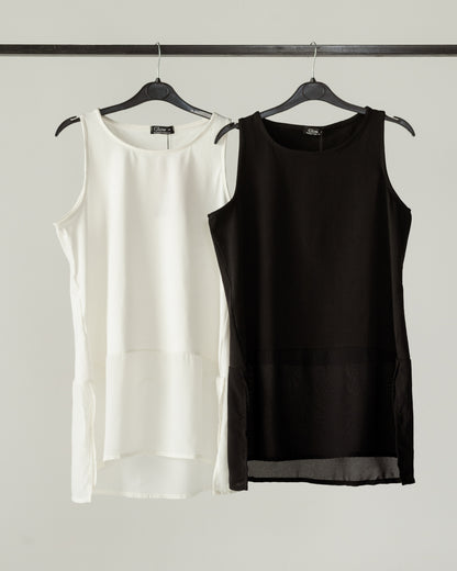 Half & Half Sleeveless Top