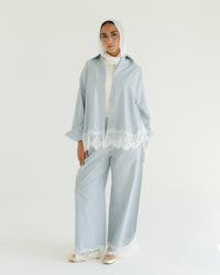 Sky Lace Pinstripe Set