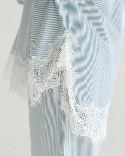 Sky Lace Pinstripe Set