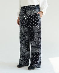 Black Paisley Print Pants