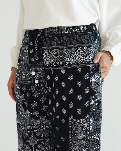 Black Paisley Print Pants