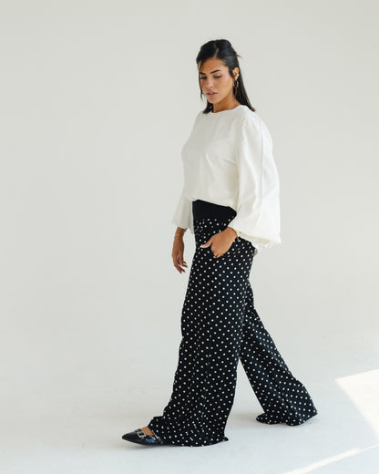 Black Polka Dot Pants