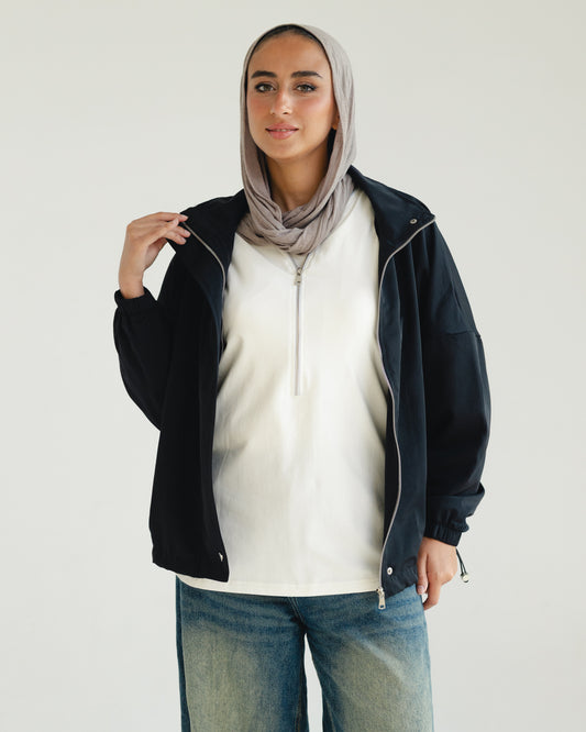 White Zip-Front Tank
