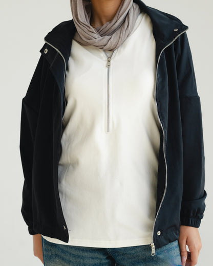 White Zip-Front Tank