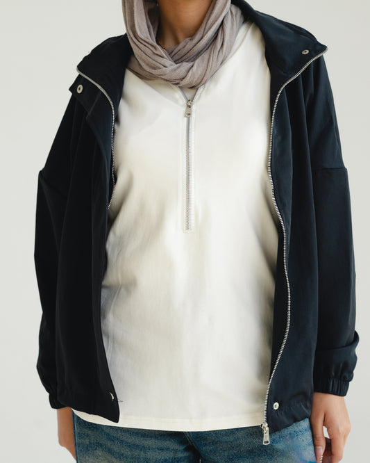 White Zip-Front Tank
