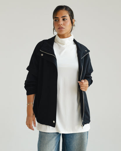 White Mock-Neck Tank
