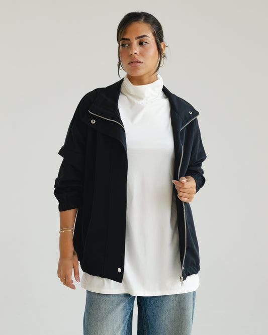 White Mock-Neck Tank