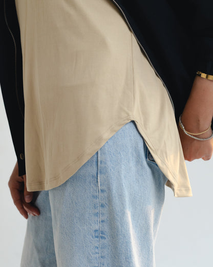 Tan Boxy Tee
