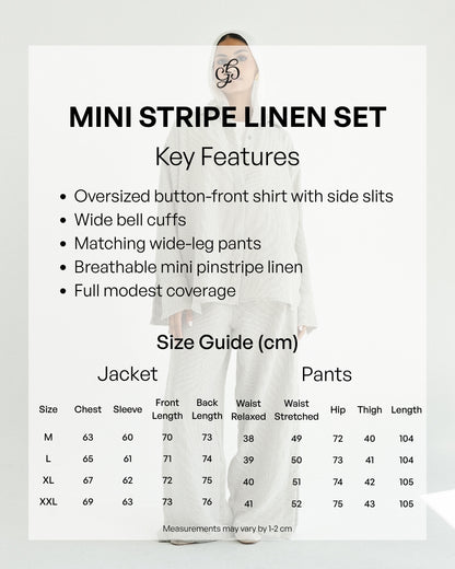 Moss Mini Stripe Linen Set