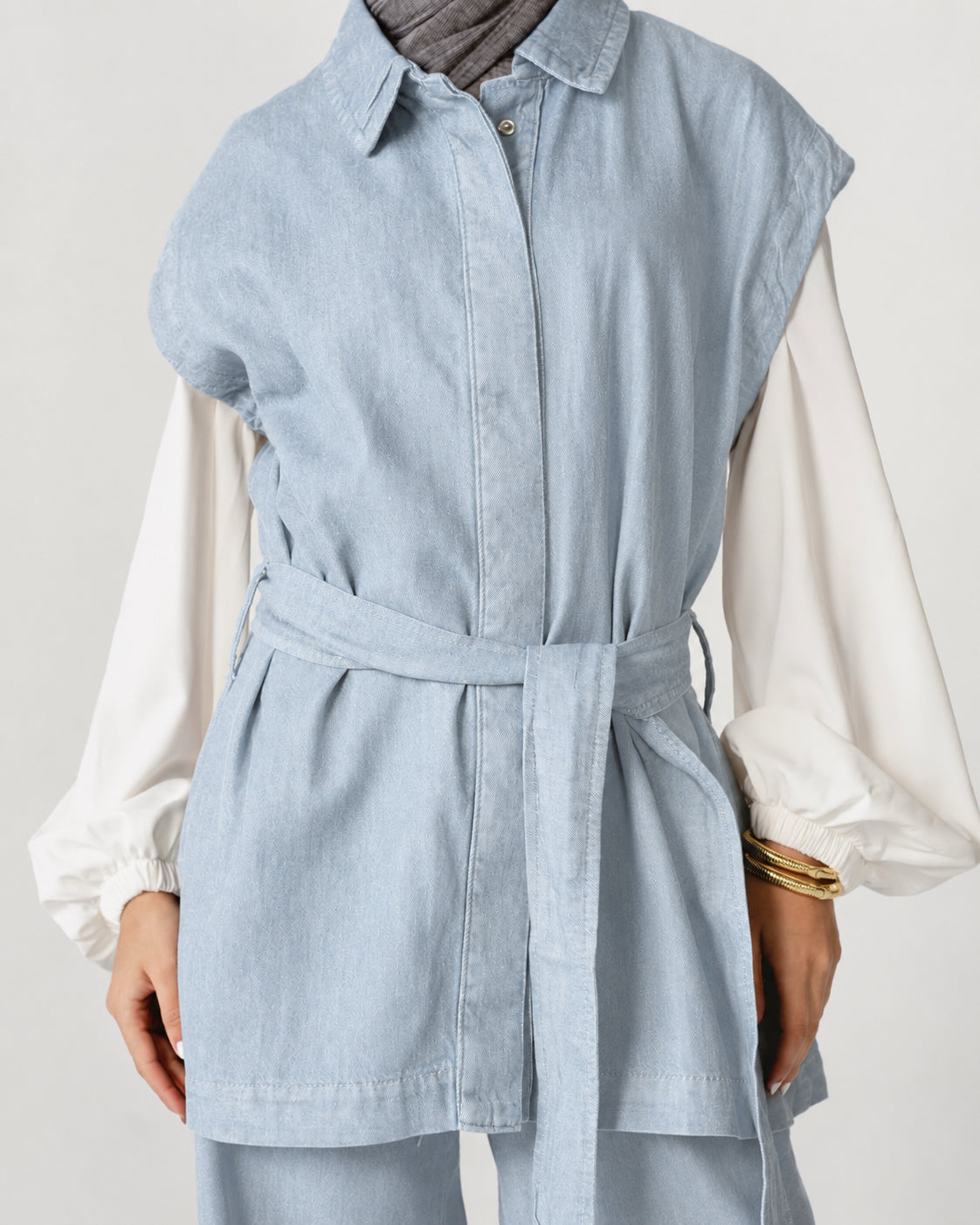 Sleeveless Denim Set
