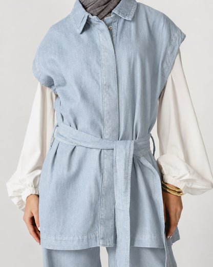 Sleeveless Denim Set