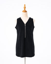 Black Zip-Front Tank
