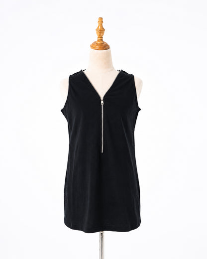 Black Zip-Front Tank