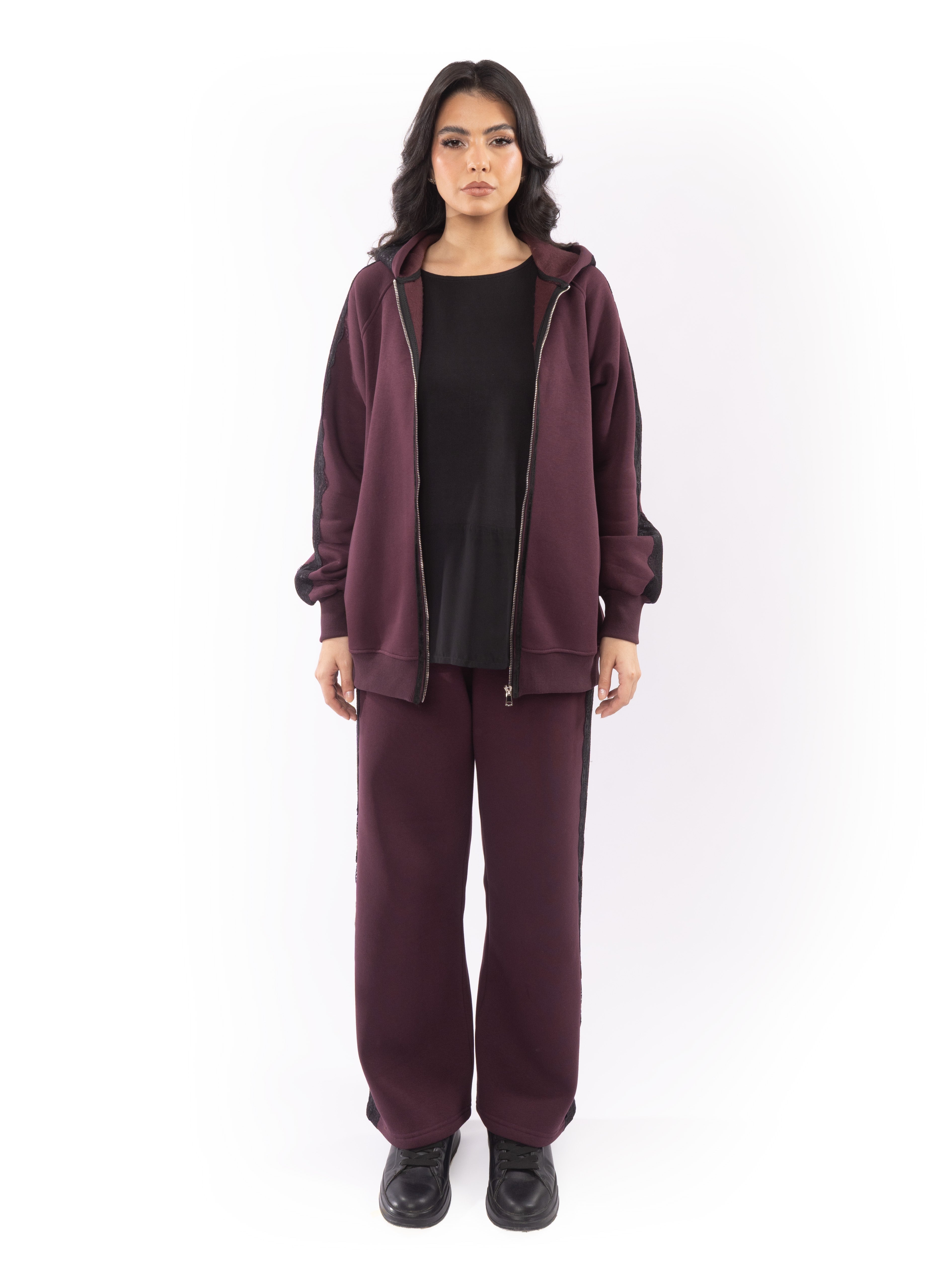 Burgundy Lace Tracksuit