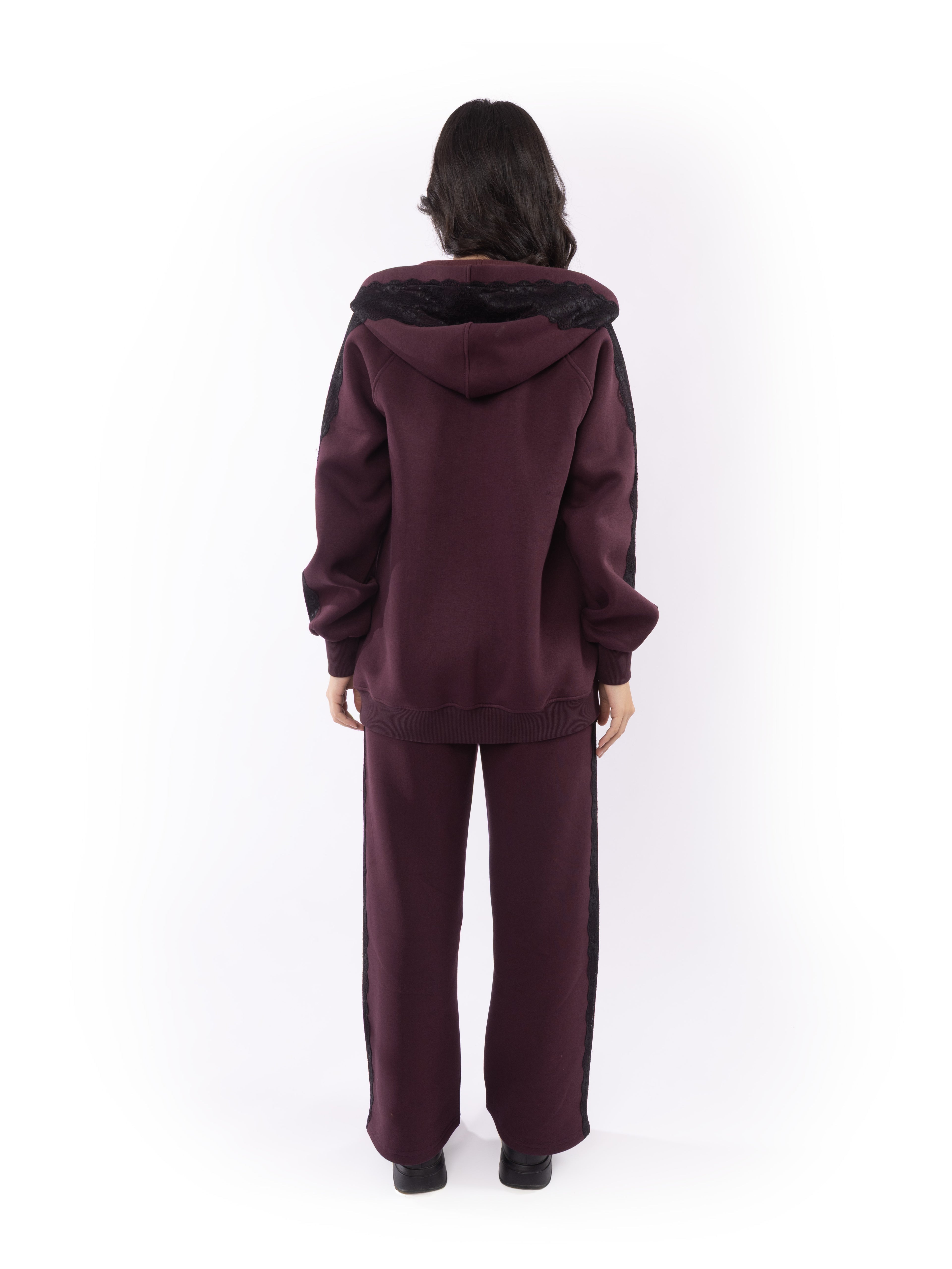 Burgundy Lace Tracksuit
